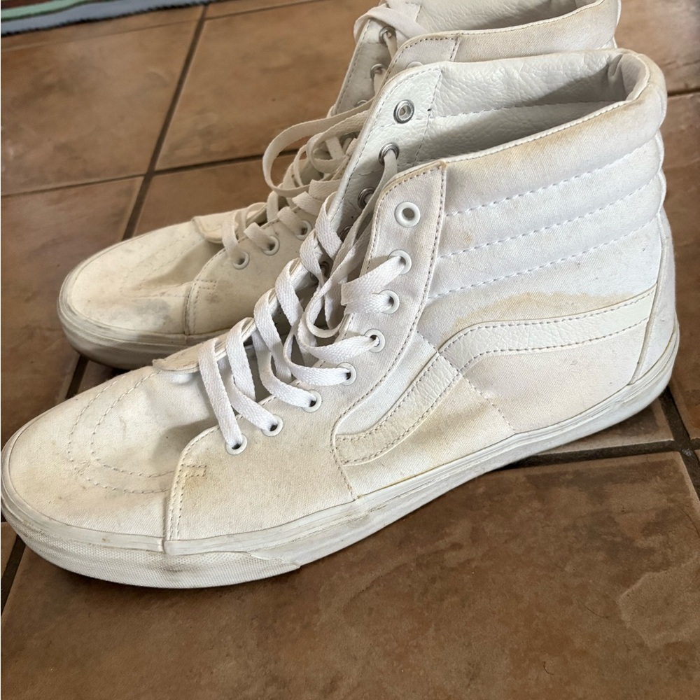 Vans Men’s White High-Top Sneakers - Size 13